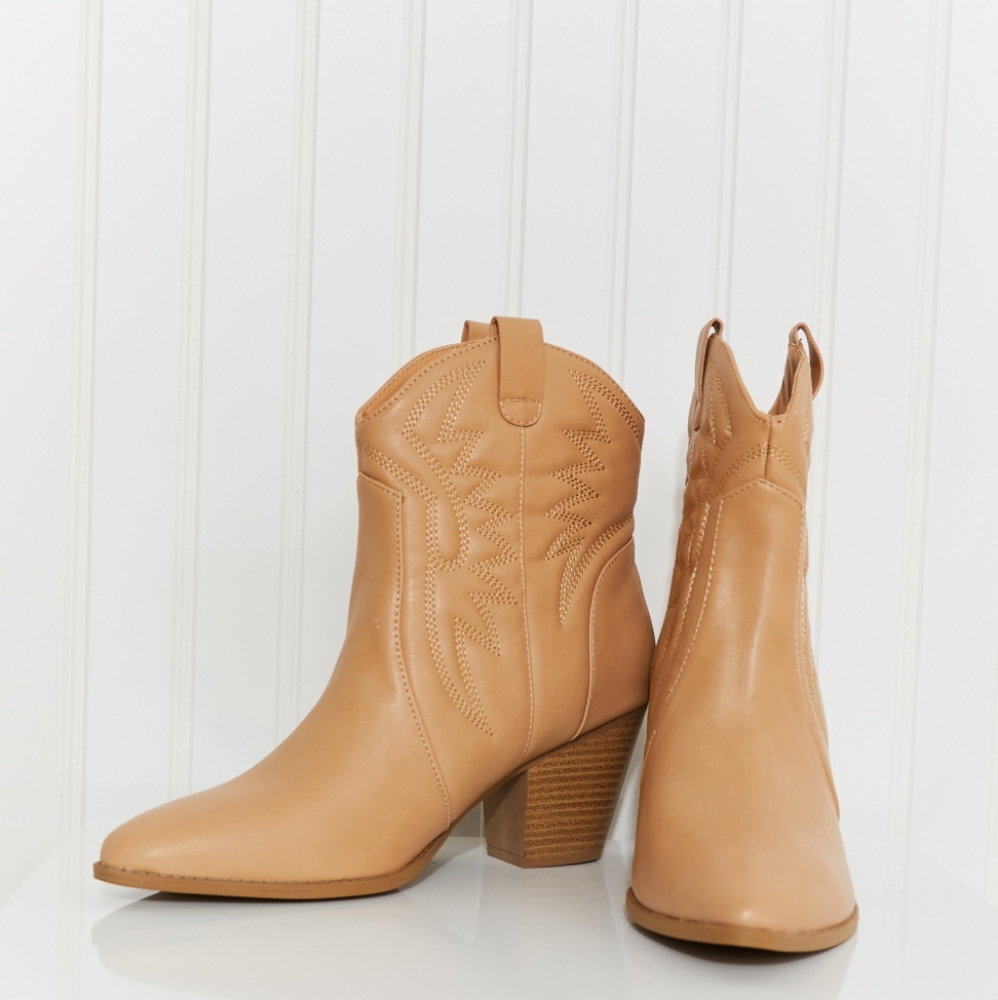 East Lion Corp Texas Trip Embroidered Cowboy Booties in Toffee - Picture 2 of 7